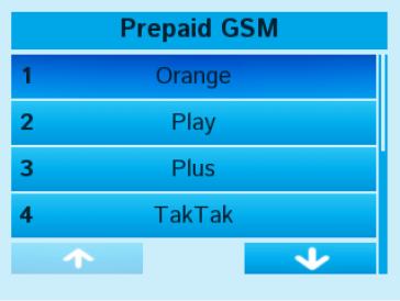 2.7. Sprzedaż GSM Sprzedaż voucherów GSM to sprzedaż doładowań do telefonu w formie jednorazowego kodu. Funkcja umożliwia płatność za doładowanie kartą oraz gotówką.