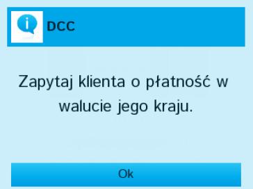 2.11. Rozszerzenia transakcji 2.11.1.DCC DCC (Dynamic Currency Conversion) to opcja umożliwiająca wykonanie transakcji w walucie posiadacza karty różniej od waluty terminala.