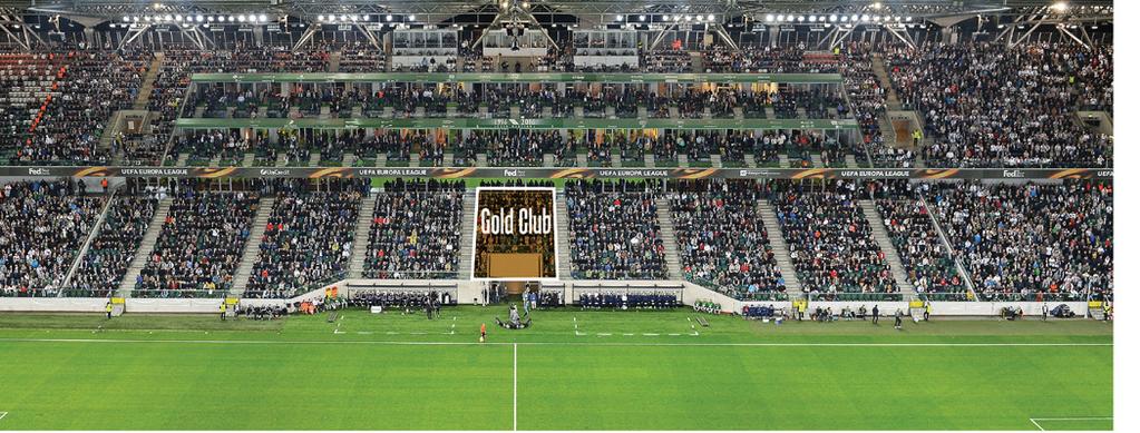 GOLD CLUB miejsca Gold na trybunie o najwyższym standardzie (sektor 100 GOLD) oraz dodatkowe,