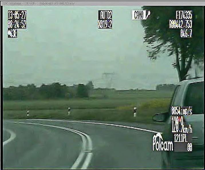 Dopuszczalna prędkość 70 km/h, przekroczenie o 25 km/h (4 pkt) Zdjęcie nr 29 DK nr 9, m. Włostów.