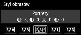 Naciśnij przycisk <M>, aby zapisać zmienione parametry. Ponownie zostanie wyświetlony ekran wyboru Stylu obrazów.