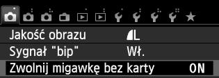 Wybierz pozycję [Wył.], a następnie naciśnij przycisk <0>. Aby wyciszyć sygnał dźwiękowy tylko podczas sterowania ekranem dotykowym, wybierz opcję [Dotknij-> ].