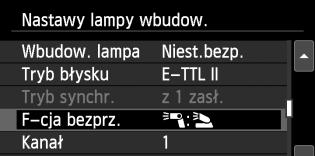 Istnieje możliwość zmiany proporcji błysku między zewnętrzną lampą błyskową Speedlite a wbudowaną lampą błyskową w celu dostosowania wyglądu cieni na obiekcie.