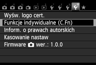 3 Ustawianie funkcji indywidualnychn Numer funkcji indywidualnej 1 2 3 4 Wybierz pozycję [Funkcje indywidualne (C.Fn)].