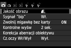 3 Obsługa menu Poszczególne pozycje menu umożliwiają wybranie różnych ustawień, takich jak jakość rejestracji obrazów, data i godzina itp.