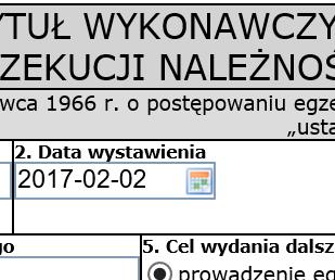 5.2. Format DATY w formularzu W formularzu obowiązuje następujący format daty [rrrr-mm-dd]: Uwaga: - istniej możliwość wyboru daty z kalendarza, 5.3.