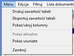 j Kolejnymi funkcjami dostępnymi w czasie korzystania z kartoteki są: drukowanie oraz eksport zawartości kartoteki do pliku xls.