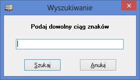 j Rys. 8. Okno wyszukiwania firmy. 5.1.7. Wyszukiwanie następnej firmy w kartotece.