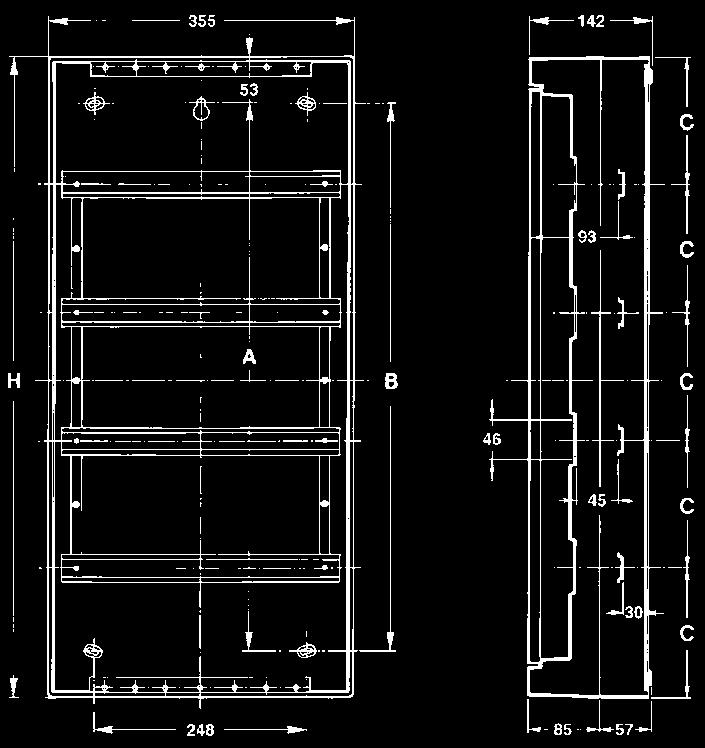 ixorail ixorail 55 Montaż natynkowy moduły 58 modułów Rozdzielnice instalacyjne modułów modułów moduły urope Line Montaż natynkowy KV P ixorail 50 Montaż natynkowy