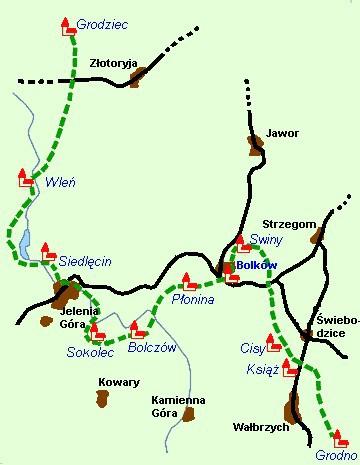 #9 Szlak Zamków Piastowskich Jest to szlak prowadzący przez województwo dolnośląskie.