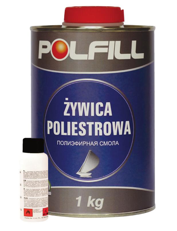 W połączeniu z konfekcjonowanymi matami szklanymi Polfill tworzy bardzo sprężysty i odporny na uszkodzenia mechaniczne laminat.