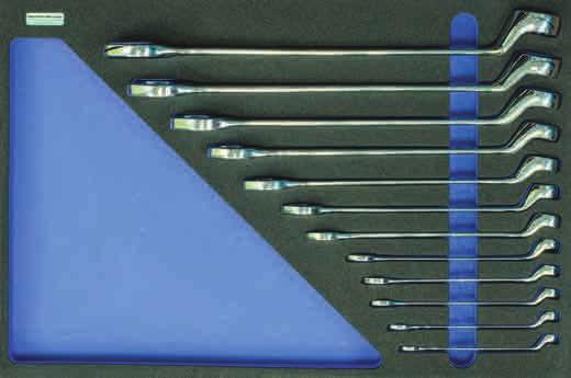 (SW 6 do 9 mm z 6-kąt.) - Odchylenie i wygięcie Zestaw kluczy płasko-oczkowych wygiętych (7-cz.