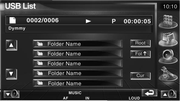 Wybór folderu Przeszukiwanie folderów i plików audio w urządzeniu USB w strukturze folderów. Uruchom funkcję Wybór folderu Wybór utworu 4 5 6 Przewijanie listy.