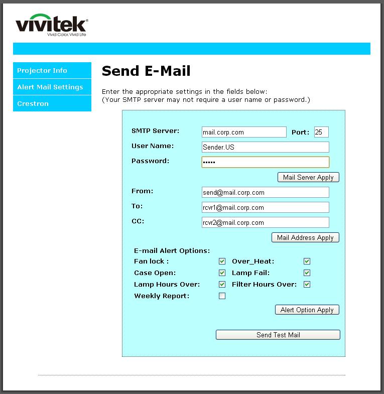 4. W celu wysłania powiadomienia pocztą należy wprowadzić następujące elementy: Pole SMTP to pole serwera pocztowego do wysyłania poczty e-mail (protokół SMTP). To pole jest wymagane.