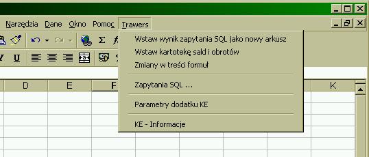 2. Instalacja i konfiguracja Dodatku KE 7/46 W programie Excel 2007: Kliknąć na Przycisk Pakietu Office (okrągły przycisk w lewym górnym rogu), kliknąć na Opcje programu Excel, z listy