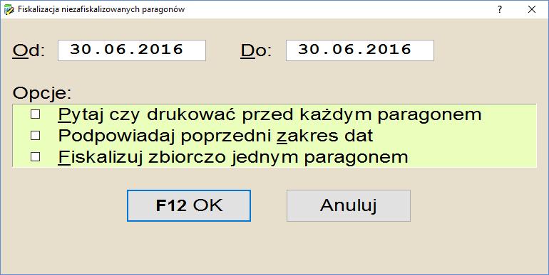 domu, to menadżer może je później wszystkie razem, zbiorczo zafiskalizować. Wybierając tą opcję program zapyta o dodatkowe opcje.