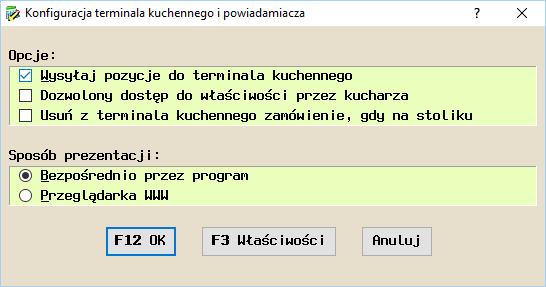 Kuchnia sposób prezentacji: Przeglądarka www Wychodząc naprzeciw potrzebom naszych klientów pracujących w gastronomii, zwłaszcza gdy istnieje konieczność szybkiej obsługi klientów, stworzyliśmy opcję