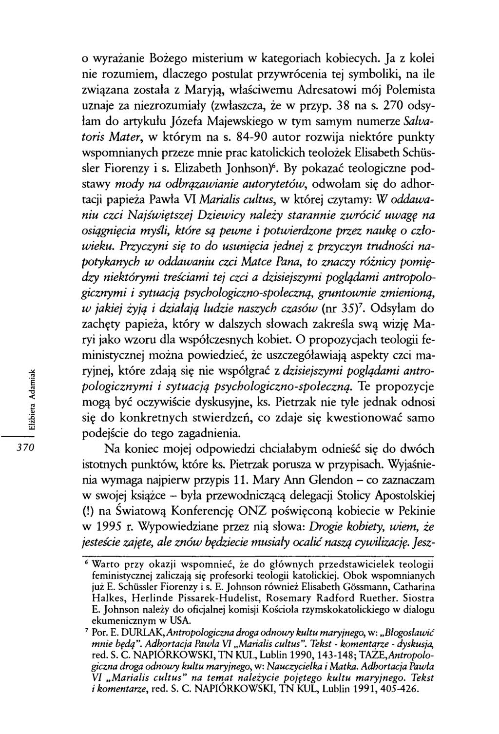 o wyrażanie Bożego misterium w kategoriach kobiecych.