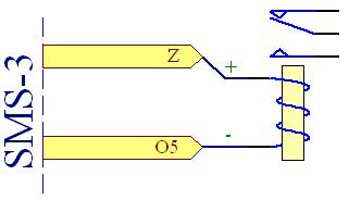 4.6 Wyjścia O1...O5 Moduł SMS-3 posiada 5 linii wyjściowych tranzystorowych typu otwarty kolektor, o obciążalności do 0,5 A. W stanie załączonym wyjście jest zwarte do zacisku masy GND.
