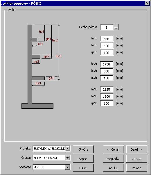 strona: 284 RCAD Żelbet wersja 7.1 - Podręcznik użytkownika W powyższym oknie dialogowym wybrany może zostać typ geometrii stopy muru oporowego: mur ze stopą prostą mur ze stopą o zmiennej wysokości.