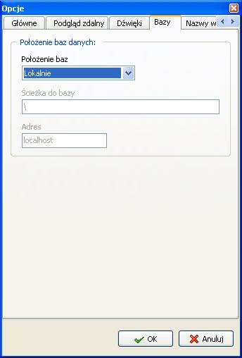 Rys. 103: Okno opcji zakładka Bazy Zakładka Bazy (Rys.