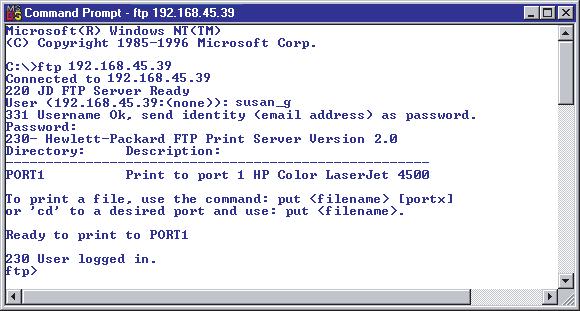 W tym przykładzie <ipaddress> jest poprawnym adresem IP lub nazwą węzła serwera druku HP Jetdirect.