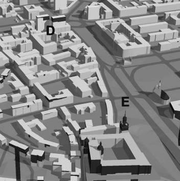 Visual coverage analysis of panoramic view from Trasa Zamkowa conversion of planar view into the spatial view (from bird s