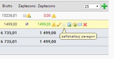 Po kliknięciu w opcję paragon zostanie wydrukowany na wybranej drukarce fiskalnej. Należy pamiętać o tym, aby SystimPlus był cały czas uruchomiony podczas drukowania paragonów.