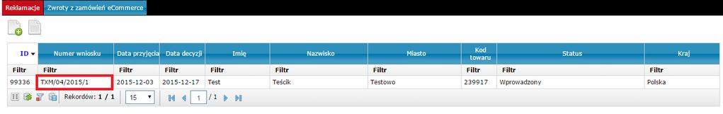 Do wszystkich wniosków mają dostęp uprawnieni pracownicy Centrali (w tym Biuro Obsługi Klienta). 4.2. Przykład wydrukowanego Formularza Zwrotu 5.