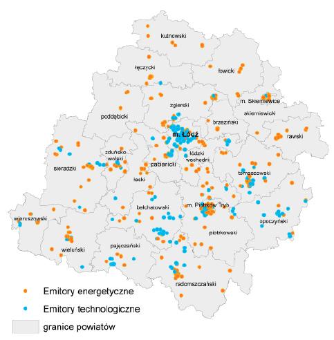 20 DZIAŁALNOŚĆ CZŁOWIEKA A ŚRODOWISKO Mapa II.1-1.