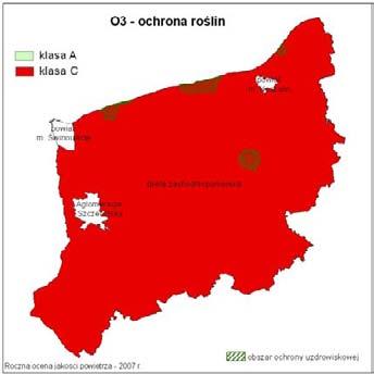 5); przekroczony został również poziom celu długoterminowego określony dla ozonu ze względu na ochronę roślin.