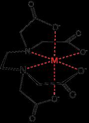 Wiele kationów metali, m.in. Ca 2+, Mg 2+, Fe 3+ oraz metali ciężkich, łączy się z EDTA tworząc stosunkowo trwałe kompleksy chelatowe, zwane też kleszczowymi.
