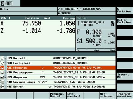 Podręcznik treningowy ShopTurn 2.3 Zawartość głównego menu 2 Tutaj przygotowuje się maszynę do pracy, przesuwa się narzędzia w trybie ręcznym itd.