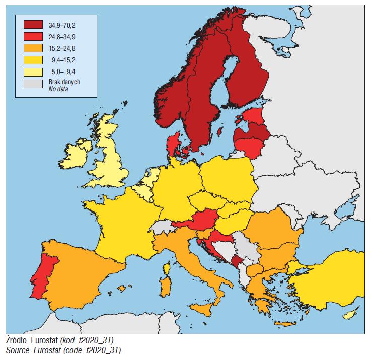 Udział energii ze źródeł odnawialnych w końcowym zużyciu energii brutto