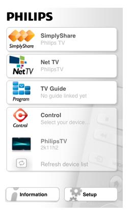 aplikacj" do urz#dzenia z systemem Android, wyszukaj aplikacj" Philips MyRemote w sklepie z aplikacjami Android Market. SimplyShare Menu g!