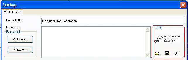 Zapis logo do pliku W Ustawienia => Parametry projektu można