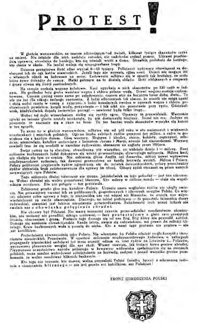 Polacy ratujący Żydów w latach II wojny światowej karta nr 20 Ulotka autorstwa Zofii Kossak-Szczuckiej (zob.