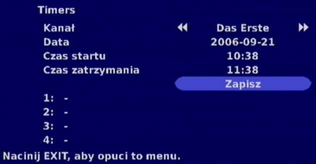 TIMER (ZEGAR) Nacisnąć przycisk, aby wywołać menu główne. Za pomocą przycisków wybrać menu Timer i nacisnąć przycisk.