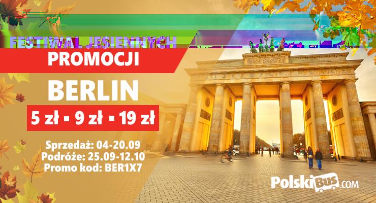 BERLIN Własnie wpadła do nas taka informacja prasowa: Rusza Festiwal Jesiennych Promocji w PolskiBus.com! Aż 10 000 biletów na podróże w Polsce i za granicą!