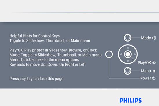 2.2 Przyciski sterujące i nawigacja w menu 2.3 Złącza 2.3.1 Karta pamięci Photo display (underside) Urządzenia PhotoFrame można używać naciskając przyciski sterujące znajdujące się z tyłu.