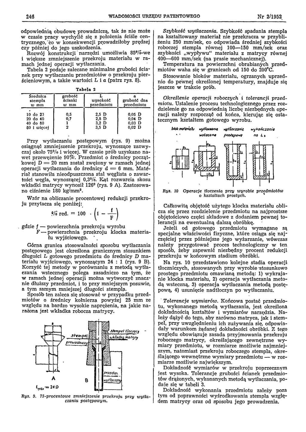 246 WIADOMOŚCI URZĘDU PATENTOWEGO Nr 2/1952 odpowiednią obudowę prowadniczą, tak że nie może w czasie pracy wychylić się z położenia ściśle cen trycznego, co w konsekwencji prowadziłoby prędzej Czy