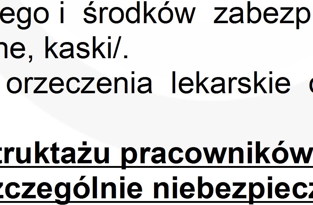 zagadnienia: - zasady postępowania w przypadku wystąpienia