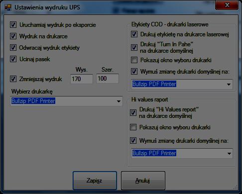 Karty Tylko z pozycji wybieramy pozycję karty dla której ustawiane ma być pobranie na przesyłce. UWAGA!