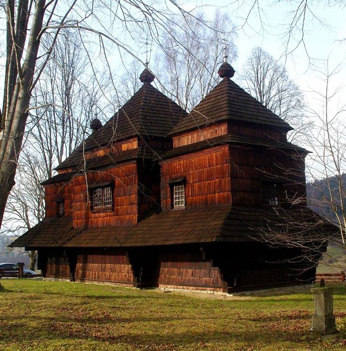 Brunarach Wyżnych (Małopolska). Wpisane na listę UNESCO Cerkwie są budowlami o konstrukcji zrębowej.