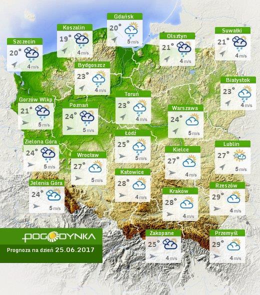 pogody dla Polski na dziś