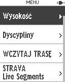 5.2 Ustawienia treningu dostępn w skróconym menu Jeżeli przed rozpoczęciem treningu zachodzi potzeba skonfigurowaniaustawień, np.