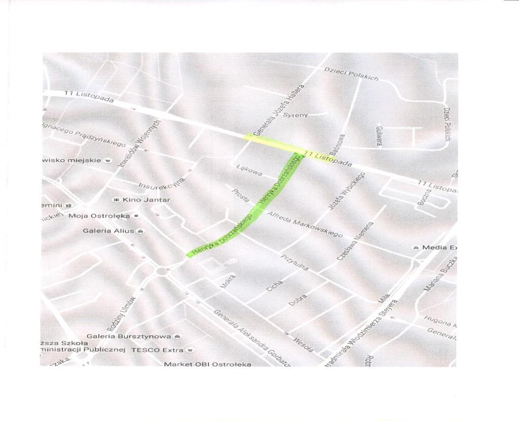 ścieżka rowerowa, szerokość: 2m jednostronna Zaprojektowane zostały parkingi (DW nr 5) dla 48 samochodów osobowych, parkowanie prostopadłe oraz dojazd DW nr 3 do istniejącego parkingu.