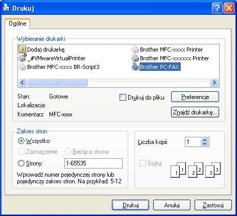 Oprogramowanie Brother PC-FAX (modele MFC-9460CDN, MFC-9465CDN i MFC-9970CDW) Wysyłanie pliku jako PC-FAX przy użyciu interfejsu użytkownika w stylu prostym 6 a Utwórz plik w którejkolwiek aplikacji