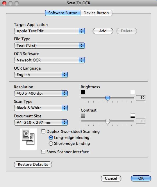 ControlCenter2 OCR (program do edycji tekstu) 10 Funkcja Scan to OCR (Skanuj do OCR) konwertuje graficzne dane obrazu na tekst, który można następnie edytować w dowolnym edytorze tekstu.