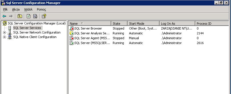 ustawień, producenci zazwyczaj dodają narzędzie (lub zestaw narzędzi) do zarządzania usługami tylko samego serwera SQL.